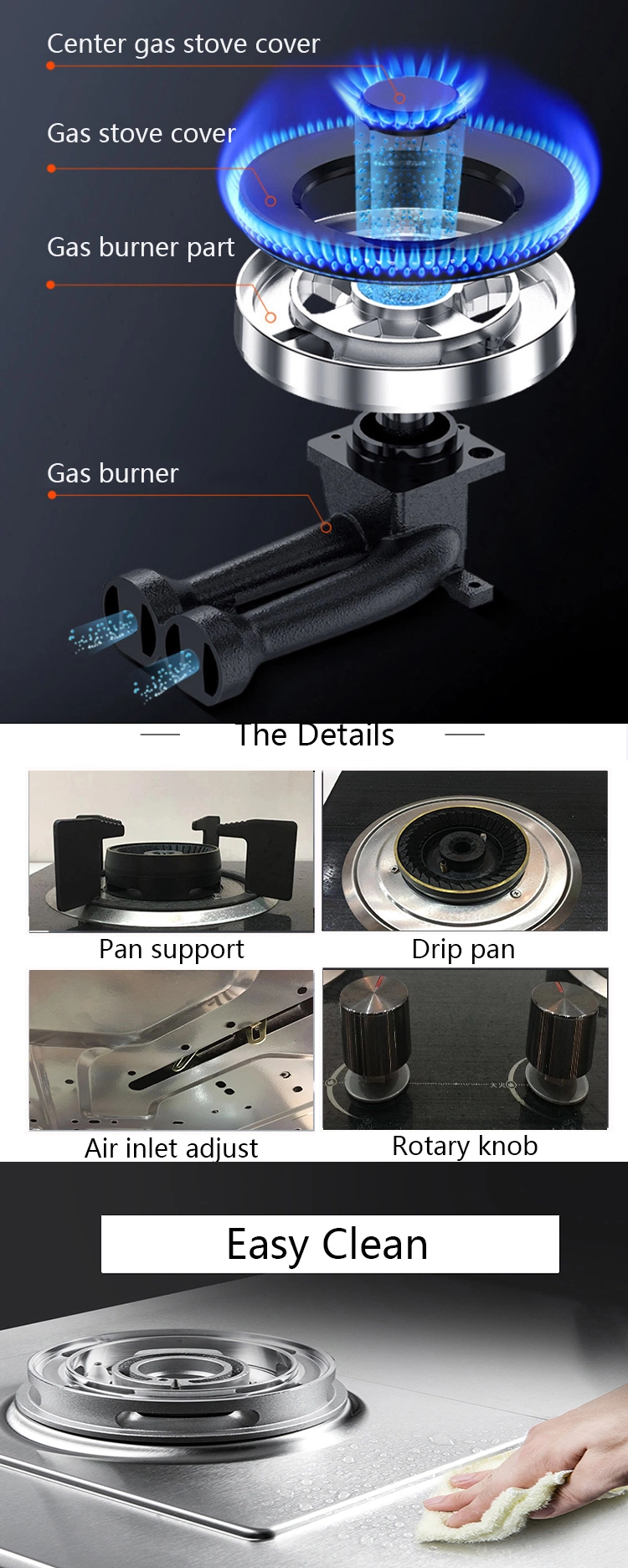 Stainless Steel 2 Burner Gas Stove